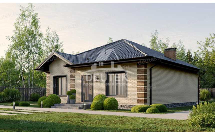 Проект узкого одноэтажного дома с площадью до 100 кв м - LK-308
