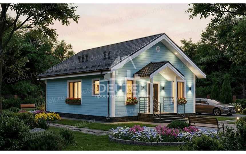 Проект жилого одноэтажного дома с площадью до 100 кв м - LK-347