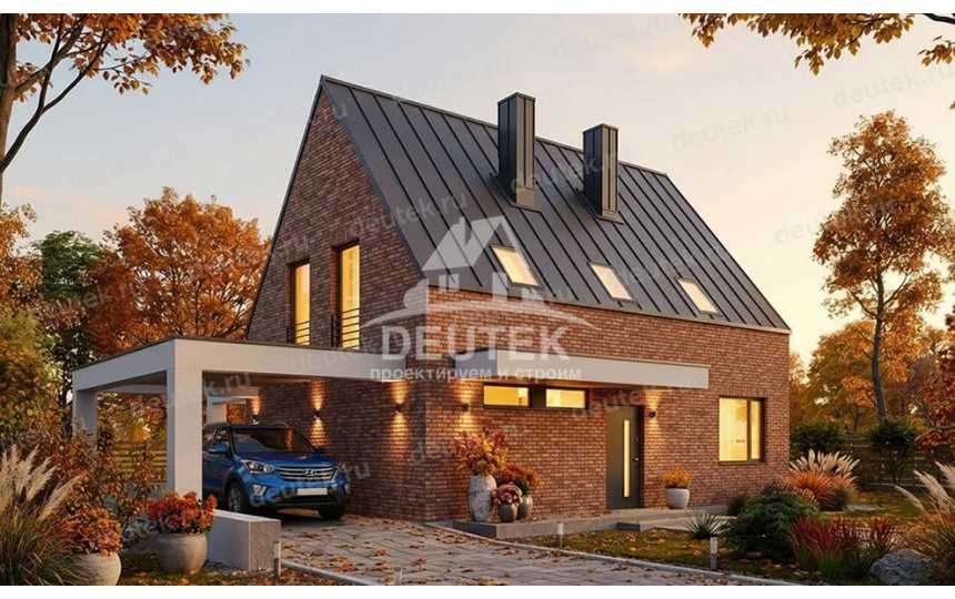 Проект узкого двухэтажного дома из газобетона - LK-357