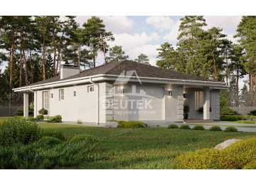 Проект жилого одноэтажного дома с гаражом - LK-320