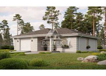 Проект жилого одноэтажного дома с гаражом - LK-320