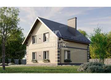 Проект квадратного двухэтажного дома с кабинетом - LK-326