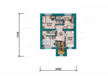Проект дачного двухэтажного дома с одноместным гаражом - LK-336