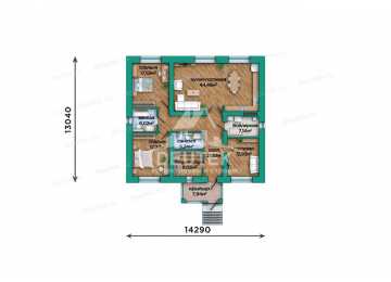 Проект загородного одноэтажного дома из керамического блока - LK-351