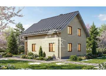 Проект квадратного двухэтажного дома с мансардой - LK-352