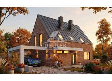 Проект узкого двухэтажного дома из газобетона - LK-357