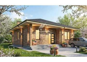 Проект квадратного одноэтажного дома с тремя спальнями - LK-364