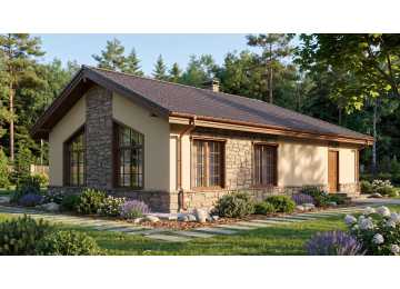 Проект одноэтажного жилого дома DTE-68