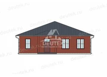 Проект узкого одноэтажного дома с кабинетом - LK-287