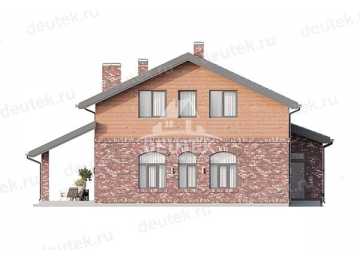 Проект квадратного двухэтажного дома с одноместным гаражом - LK-292