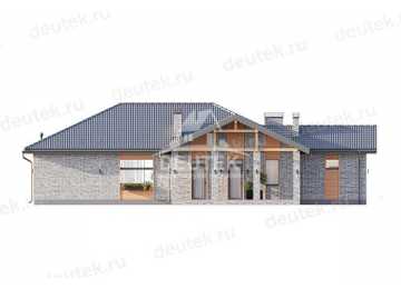 Проект загородного одноэтажного дома с баней и двумя террасами - LK-317