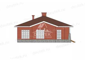 Проект узкого одноэтажного дома с тремя спальнями - LK-329