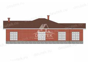 Проект узкого одноэтажного дома с тремя спальнями - LK-329