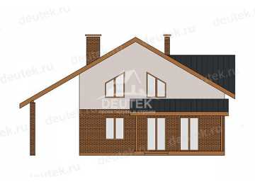 Проект современного двухэтажного дома с навесом для автомобиля - LK-331