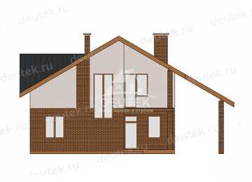 Проект современного двухэтажного дома с навесом для автомобиля - LK-331