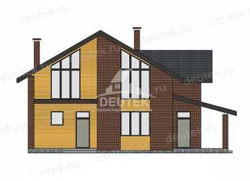 Проект жилого двухэтажного дома с большими окнами - LK-332