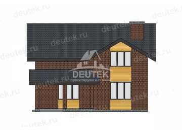 Проект жилого двухэтажного дома с большими окнами - LK-332