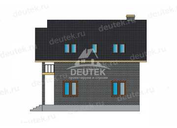 Проект квадратного двухэтажного дома с четырьмя спальнями - LK-356