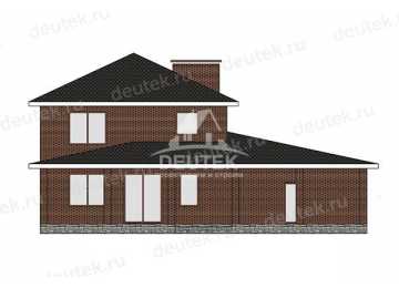 Проект квадратного двухэтажного дома с двухместным гаражом - LK-363