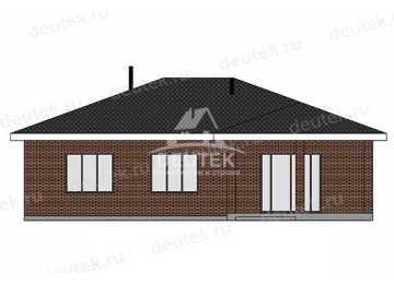 Проект квадратного одноэтажного дома с террасой - LK-368