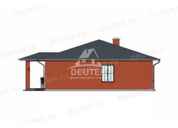Проект дачного одноэтажного дома с эркером и кабинетом - LK-373