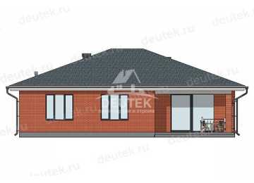 Проект квадратного одноэтажного дома с кабинетом - LK-380