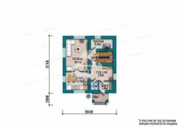 Проект загородного двухэтажного дома в современном стиле - LK-470